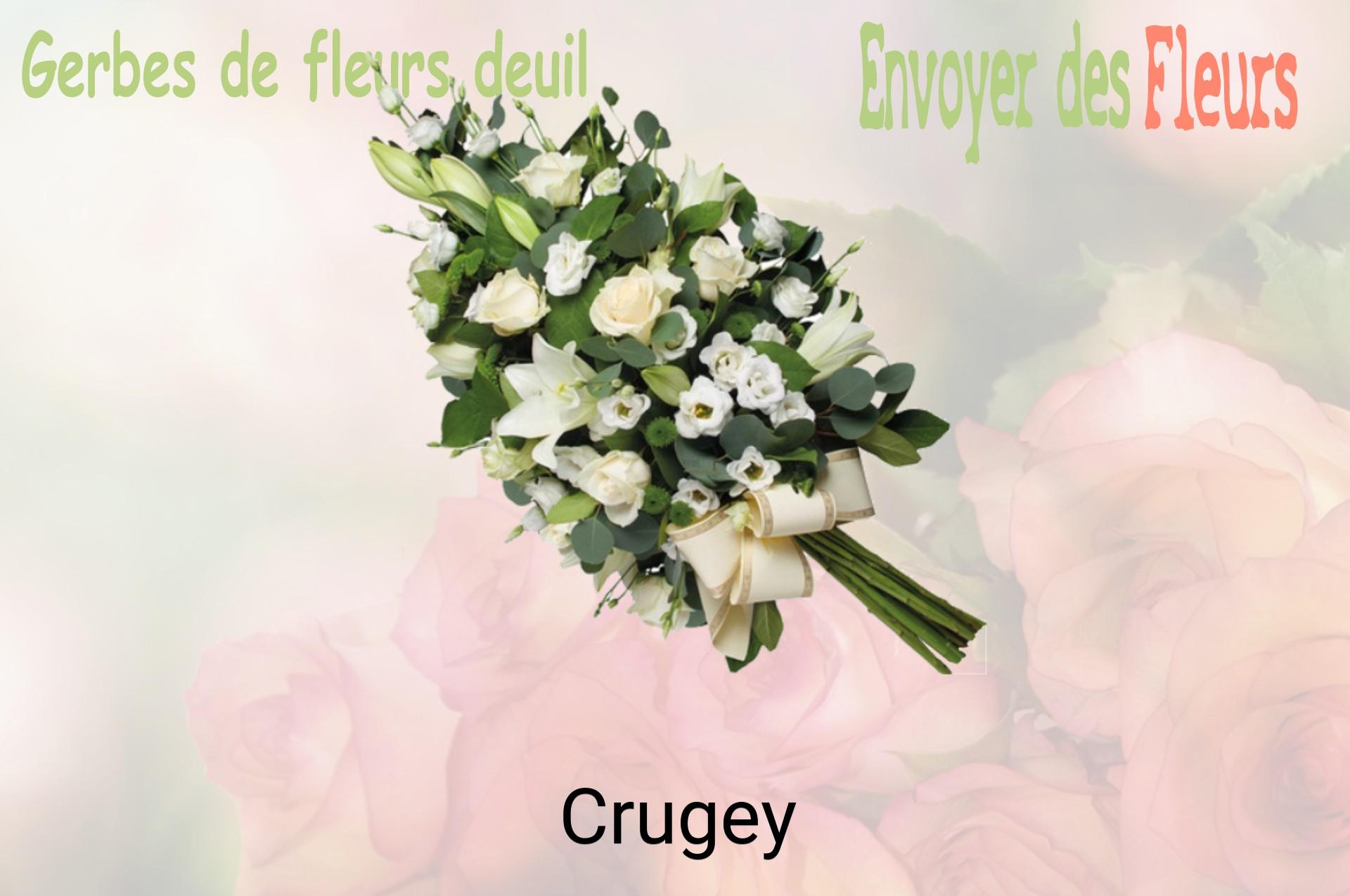 Gerbe de fleurs de deuil livrée à Crugey
